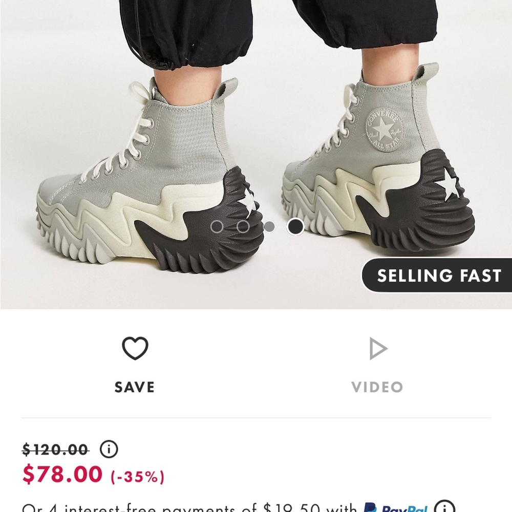 Converse run star hi platform canvas sneakers IN SAGE